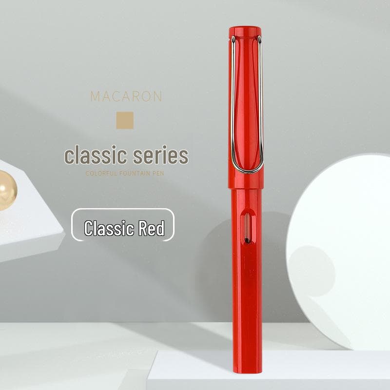 Colorful Student Fountain Pen with Replaceable Ink Capsule for Calligraphy and Correct Writing Posture +1 Black Ink Cartridge