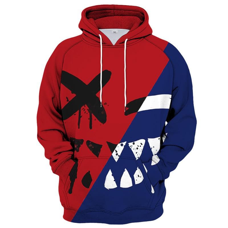 2023 Color Block Funny Smiling 3D Print Boys Casual Pullover Hooded Long Sleeve Sweatshirt For Spring Fall Kids Tops Outdoor 110