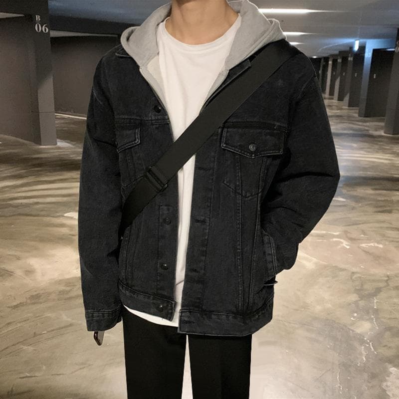 Denim Jacket Men's Autumn New Handsome Loose Coat Korean Style Spring and Autumn Tops 2XL