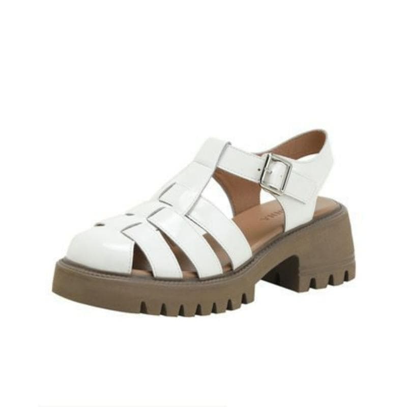 Women's Summer Platform Woven Sandals with Chunky Heels 39 beige