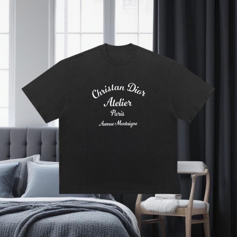 New Short Sleeved Pure Cotton Tshirt Trendy Brand Classic Letter Print Base Loose and Versatile Simple Men's and Women's T-shirt M