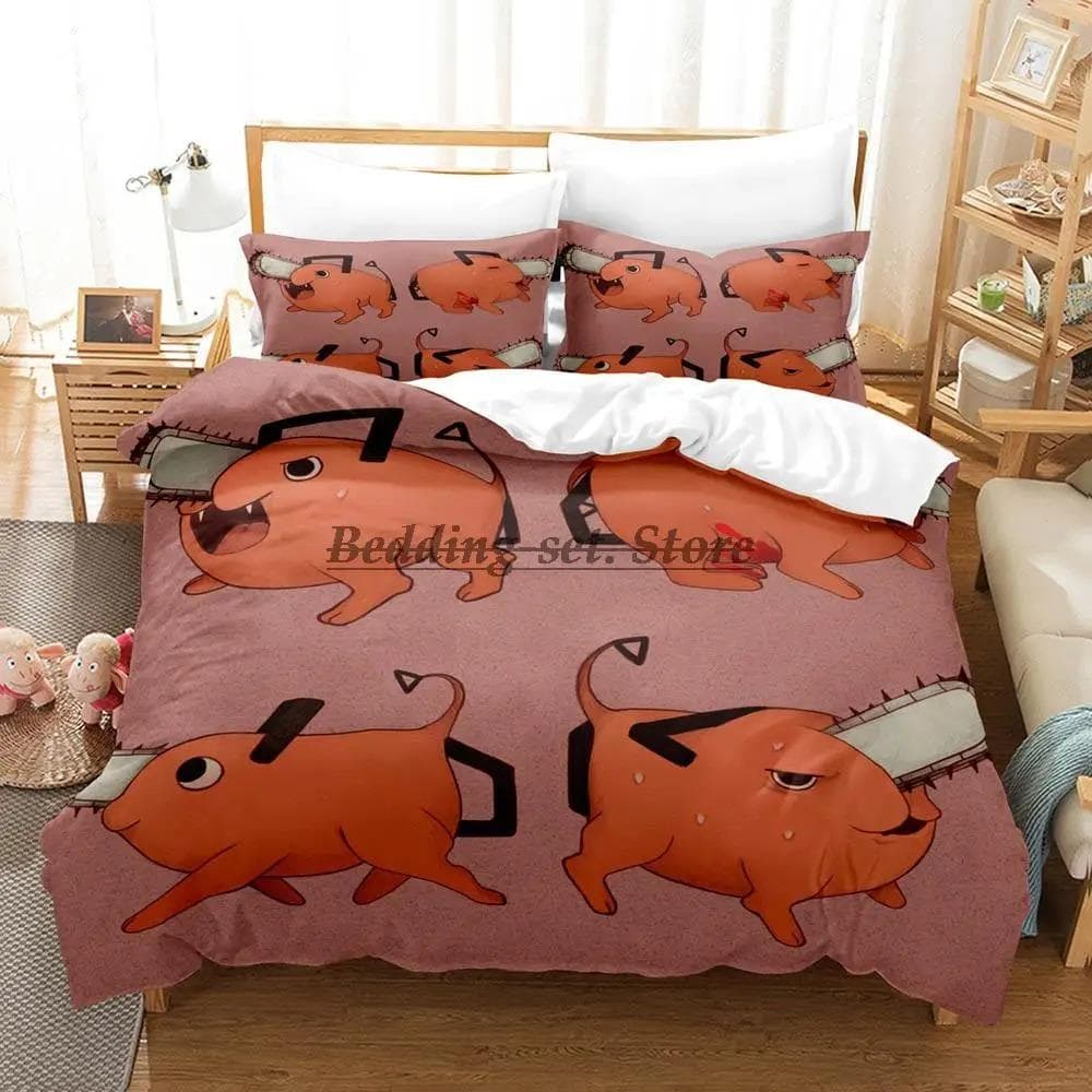 Chainsaw Man Pochita Bedding Set Single Twin Full Queen King Size Bed Set Aldult Kid Bedroom Duvetcover Sets SPY×FAMILY EU Single 135x200cm