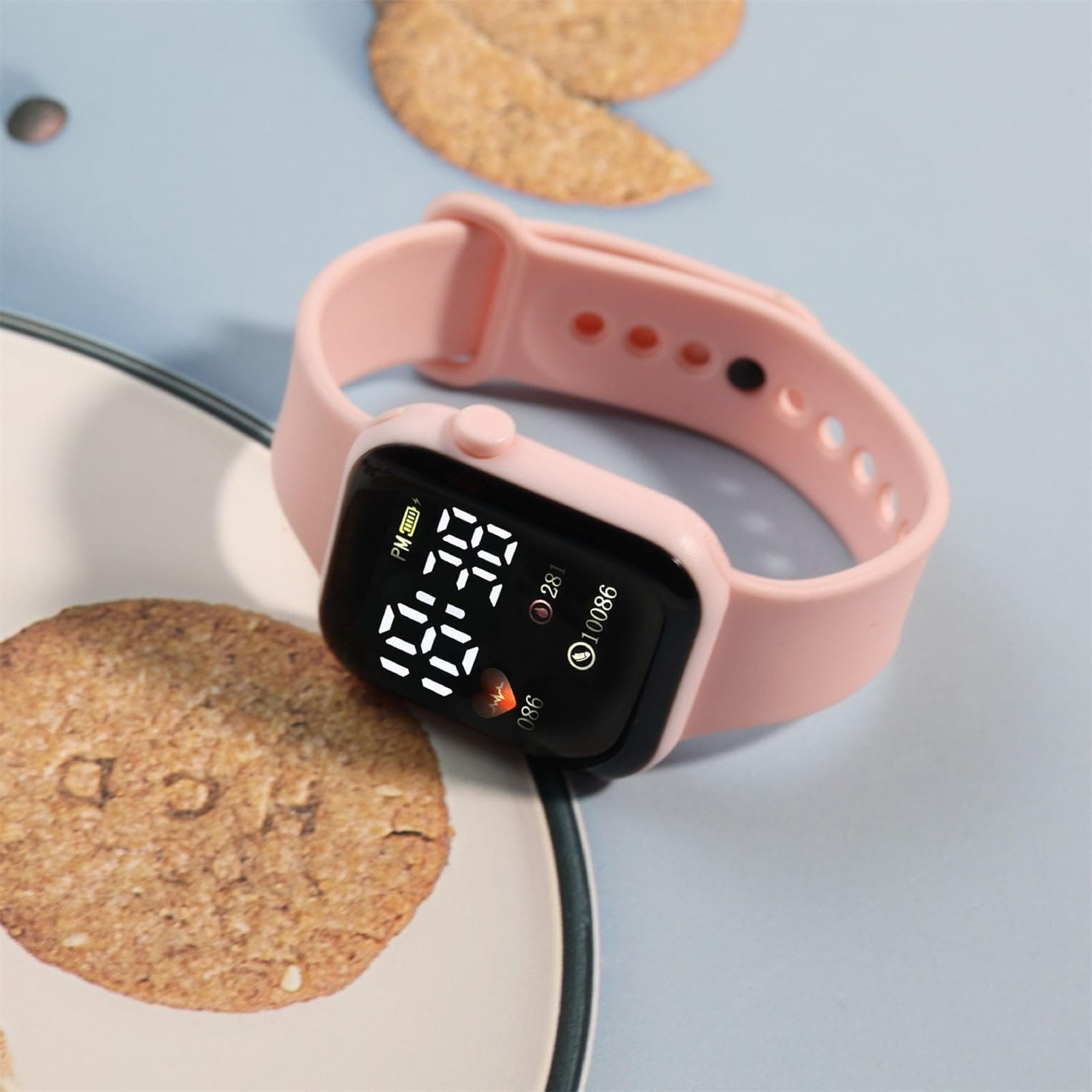 Children's Watch Suitable For Students' Outdoor Electronic Watches Screen Watch Display Time One Size pink