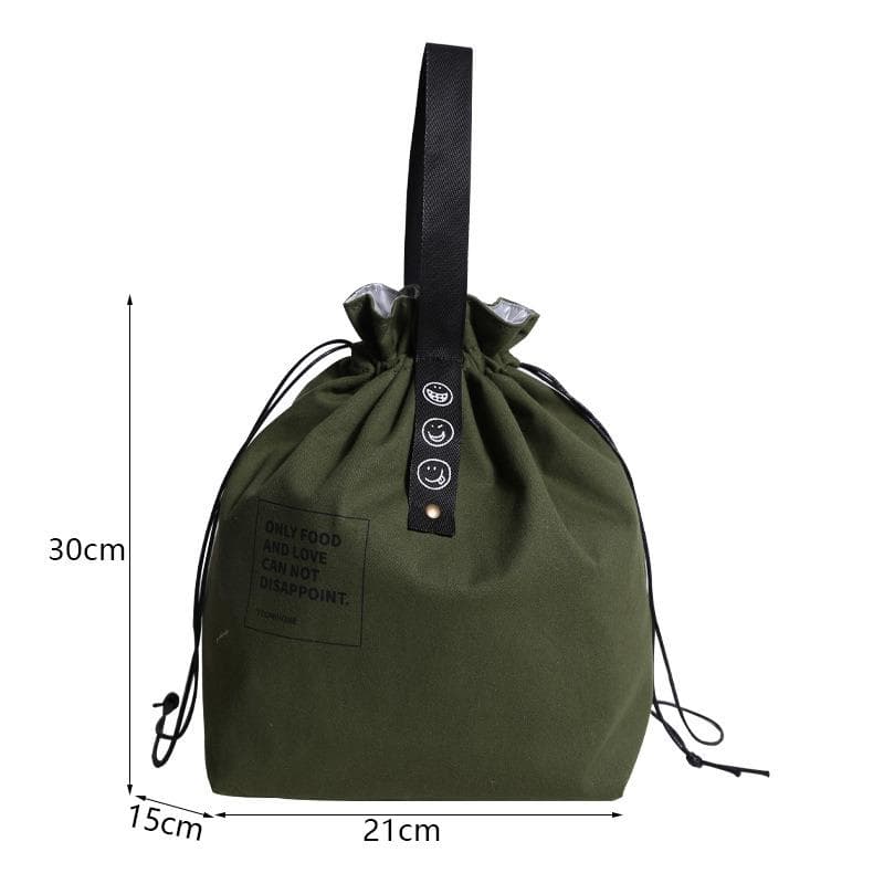 Lunch Bag Bento Box Handbag Outdoor Portable Picnic Dinner Container School Fresh Keeping Food Storage Tote Accessories army green