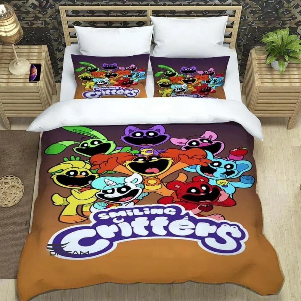 3D Cartoon S-smiling critters Bedding Sets exquisite bed supplies set duvet cover comforter set bedding set luxury birthday gift US King(264x228cm)