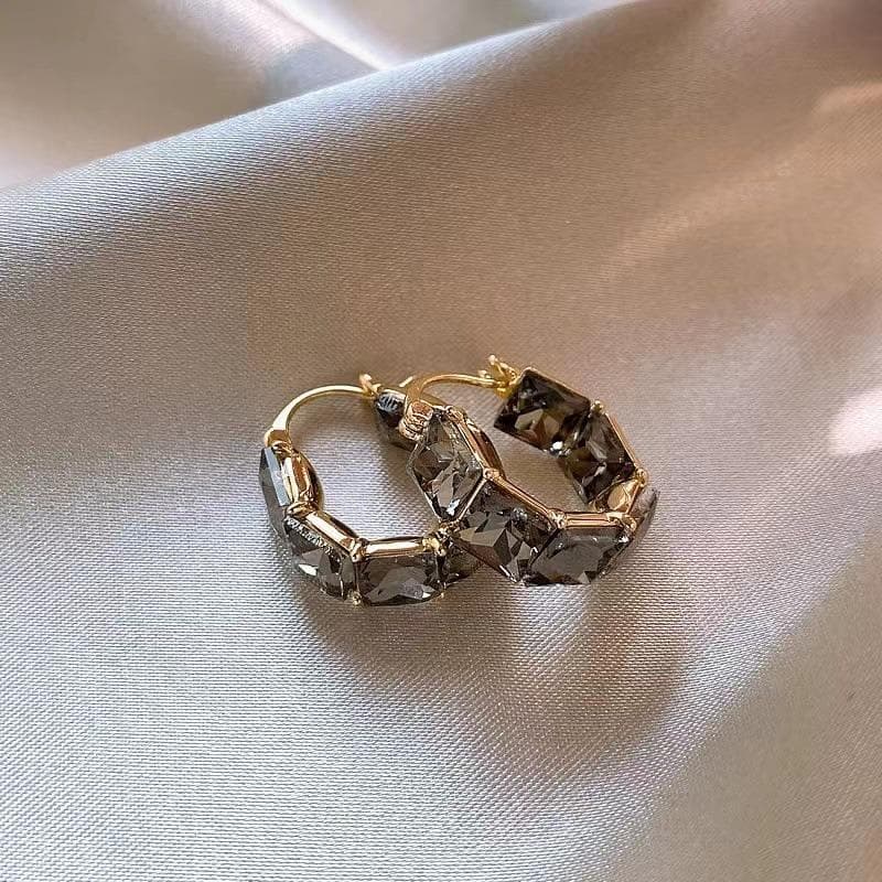 High-End zircon earrings for women black