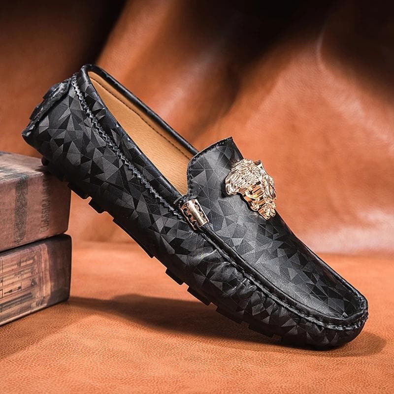 Ladies Moccasin Loafers Casual Shoes High Quality Men's Leather Shoes Snake Pea Shoes Spring Summer Leather waterproof 36