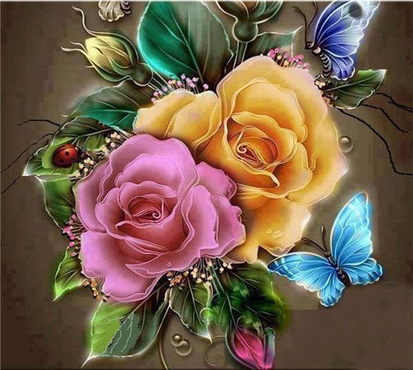 5D Diamond Painting Full Drill Chinese Rose Diamond Mosaic Sale Round Rhinestones Flowers Home Decor 30X30CM