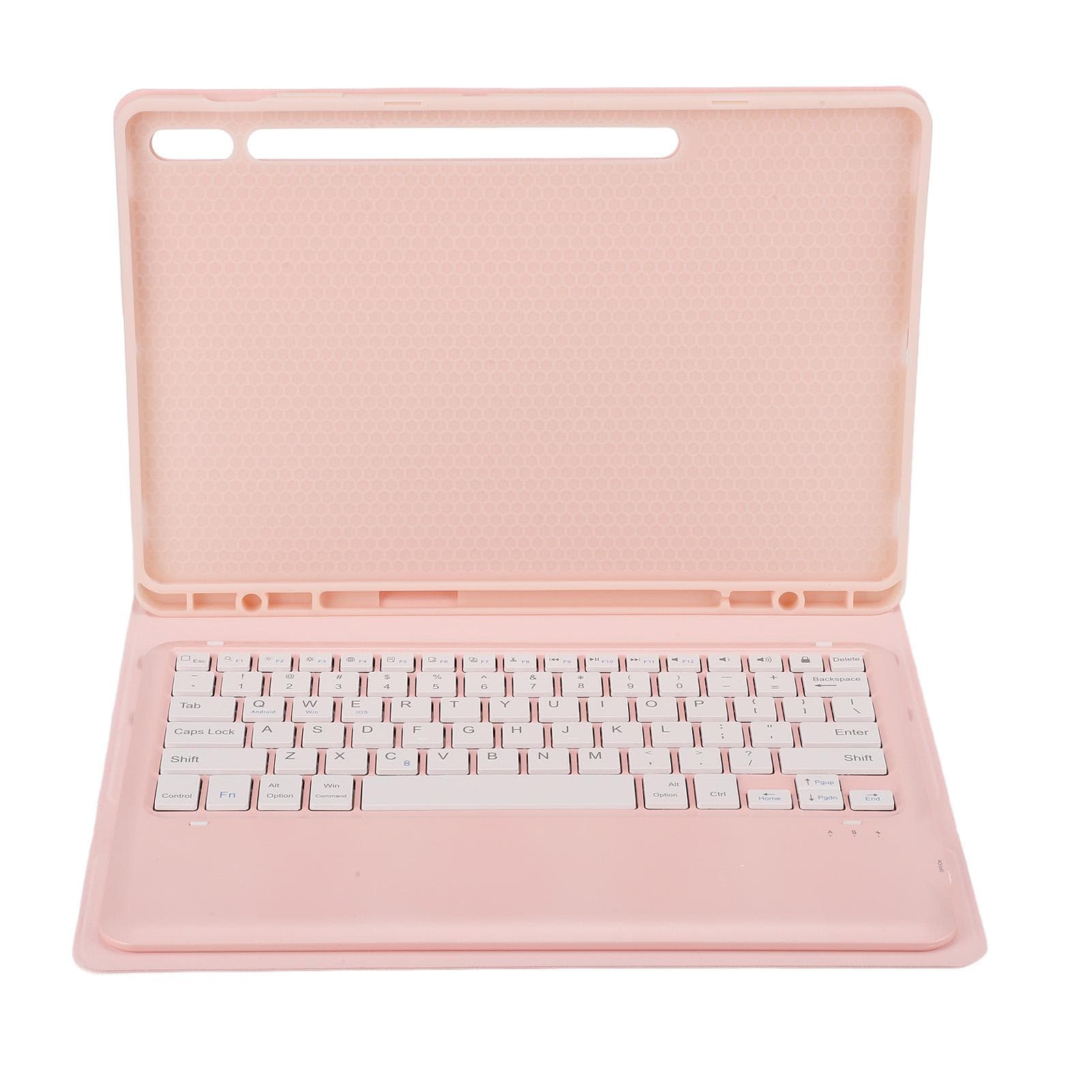 12.4in Keyboard Case 3 Adjustment Stand Detachable Pink Keyboard Case with Wireless Keyboard for S8 without touch pink