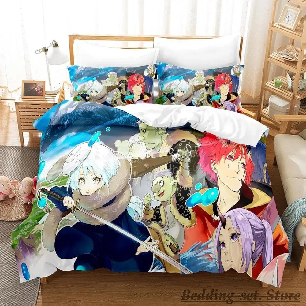 Rimuru Tempest Bedding Set Single Twin Full Queen King Size Bed Set Adult Kid Bedroom Duvetcover Sets Anime Kawaii EU King 240x220cm