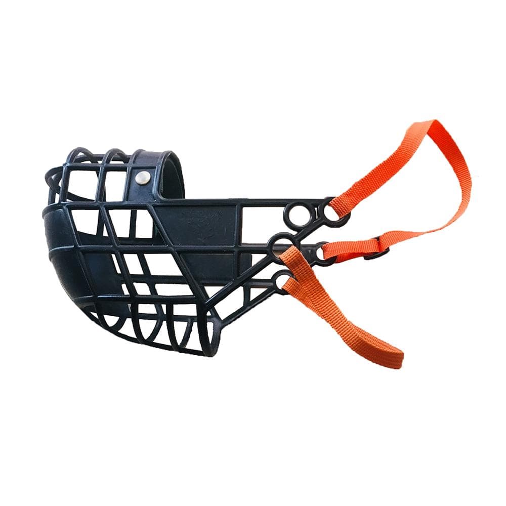 Adjustable Dog Muzzle Plastic Mask Anti-Barking Bite Mouth Cover for Small/Medium/Large Greyhound Gree Whippet S black