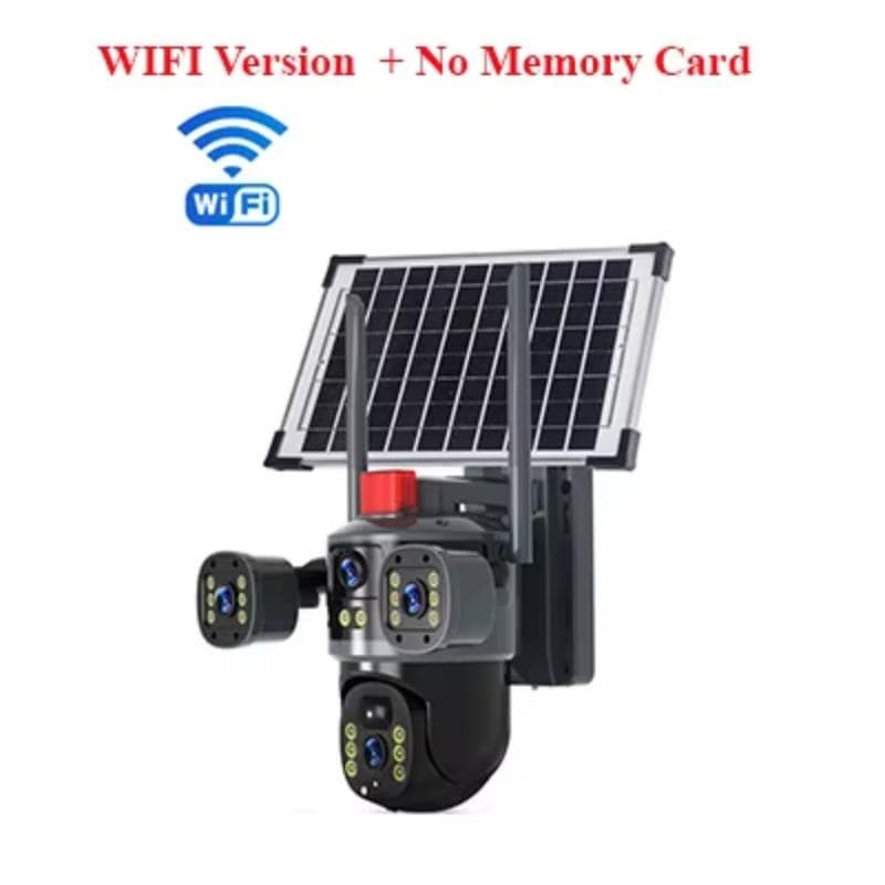 V380Pro 12MP Multi-Lens 3 Screen CCTV Camera Solar 4G WIFI Wireless Solar Panel Powered Surveillance PTZ Camera Waterproof Outdoor WiFi Cam