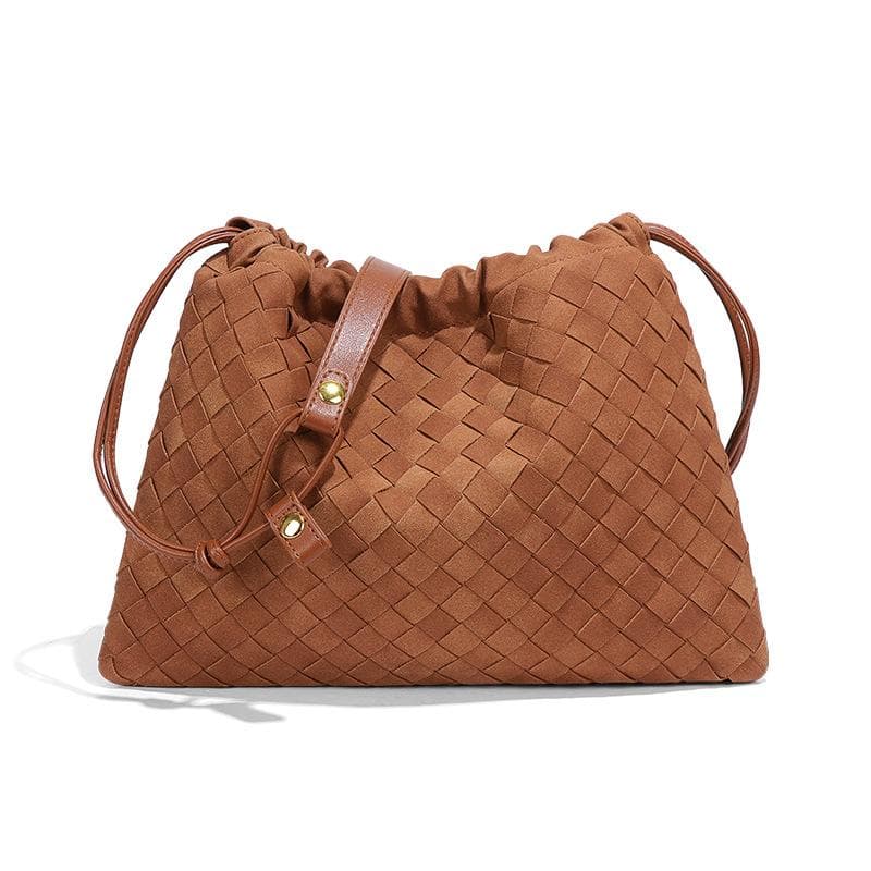 Matte Woven Women's Bag with A Drawstring Cloud Bag, Fashionable and Niche Single-shoulder Crossbody Dumpling Bag