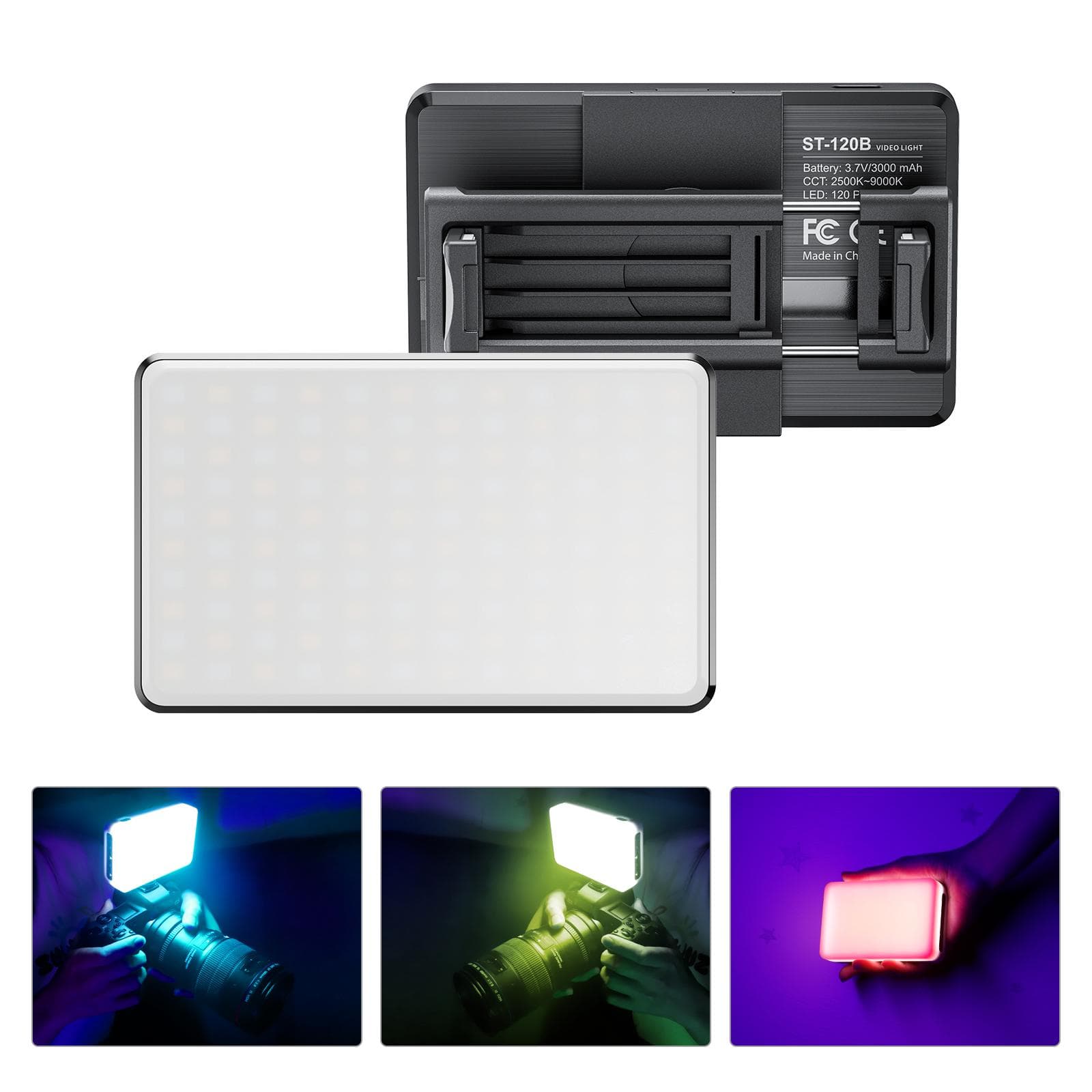 Pocket Clip-on LED Video Light Computer Tablet Mobile Phone Video Conference Light 2500K-9000K black