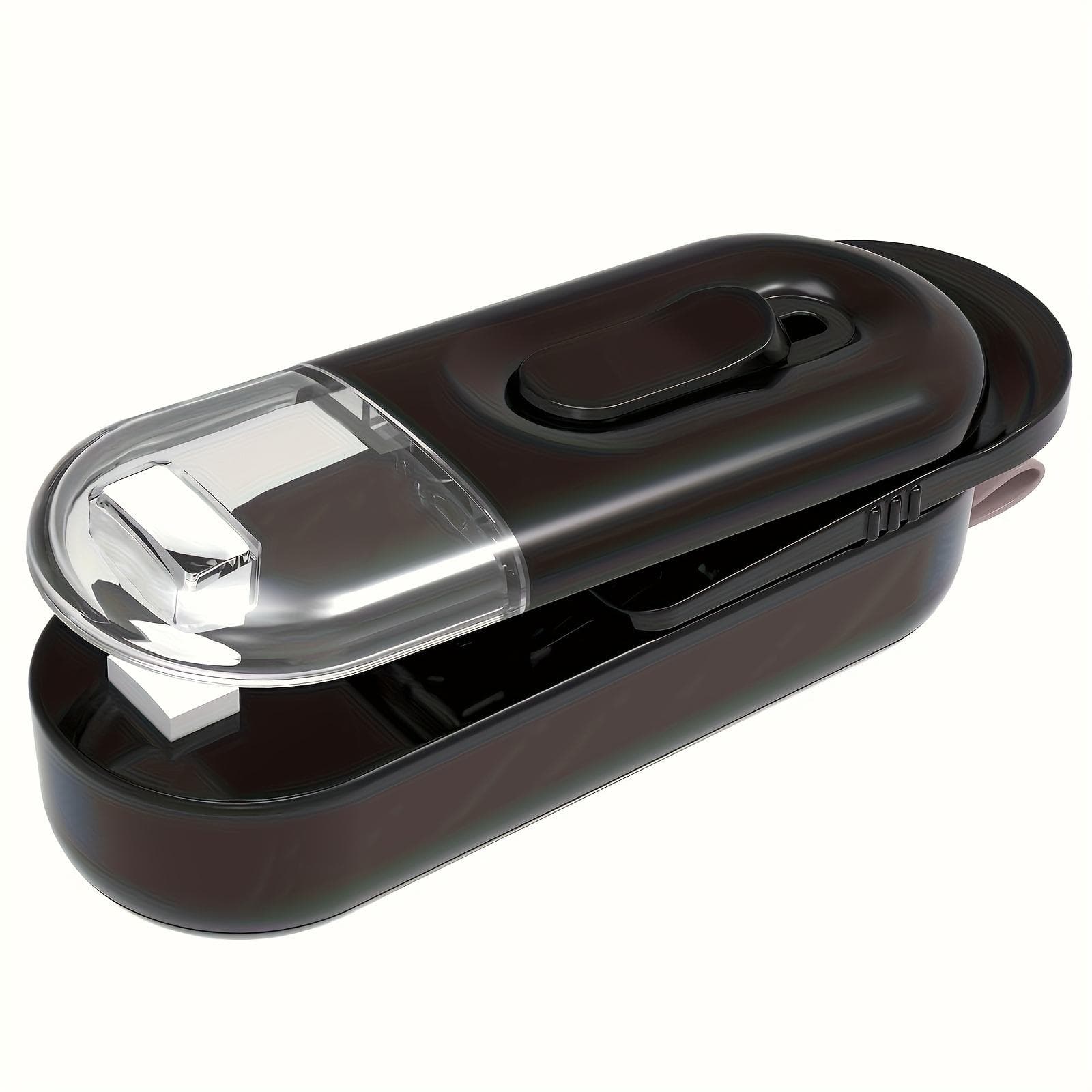 2-in-1 Mini Bag Sealer and Cutter - Portable Hot Vacuum Sealing Machine for Fresh Snacks, Cookies and Food Storage - Battery Powered black
