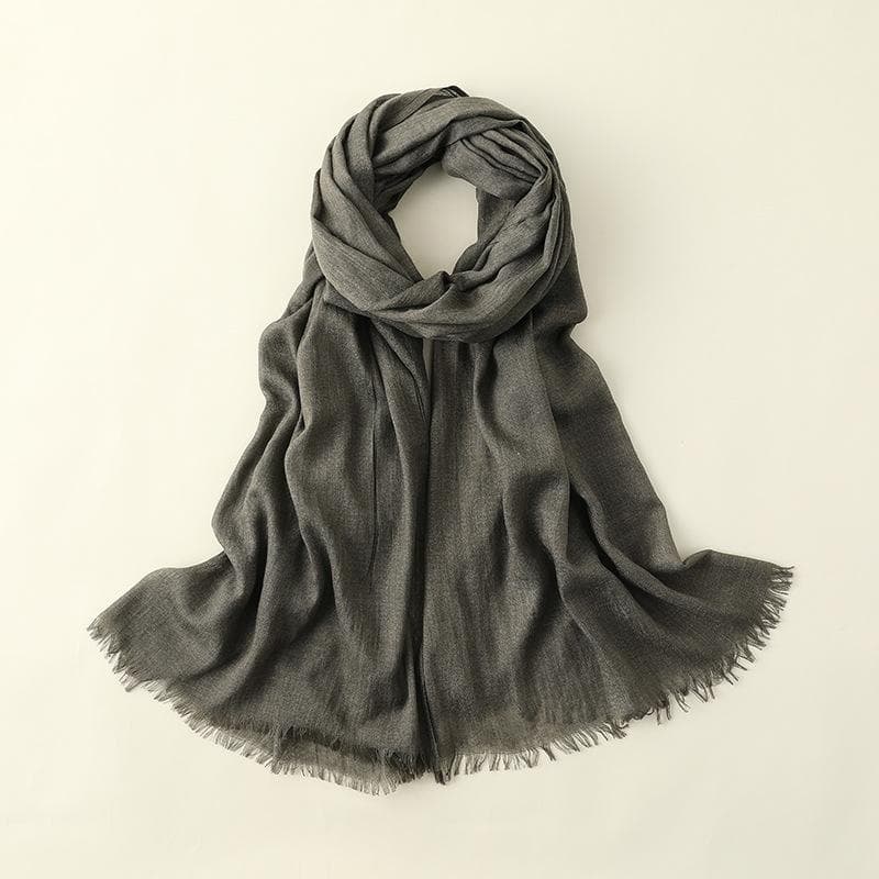 Summer Silk Scarf for Women, Fashionable Sun Protection and Shading, Beach Long Scarf, Solid Color Cotton and Linen Silk Scarf, Scarf 100*195CM