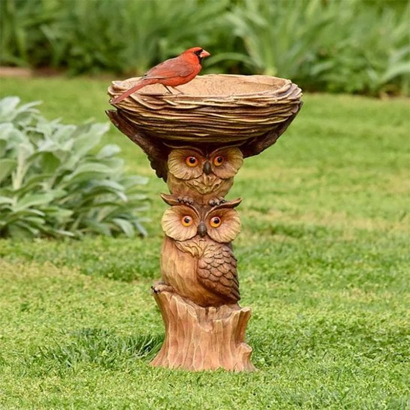 Resin Raccoon Birdbath Polyresin Antique Garden Bird Bath For Home Garden Yard Garden Decoration Outdoor Gardening Yard Decor