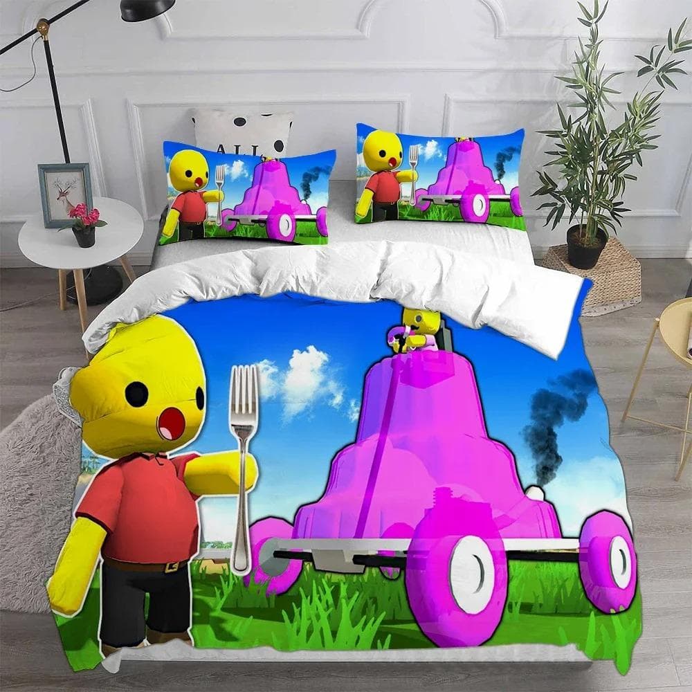 Wobbly & Life Single Bedding Set,Duvet Cover Comforter Bed Set Quilt Cover Pillowcase,King Queen Twin Size Boys Girls Adultse 260X240cm-3pcs
