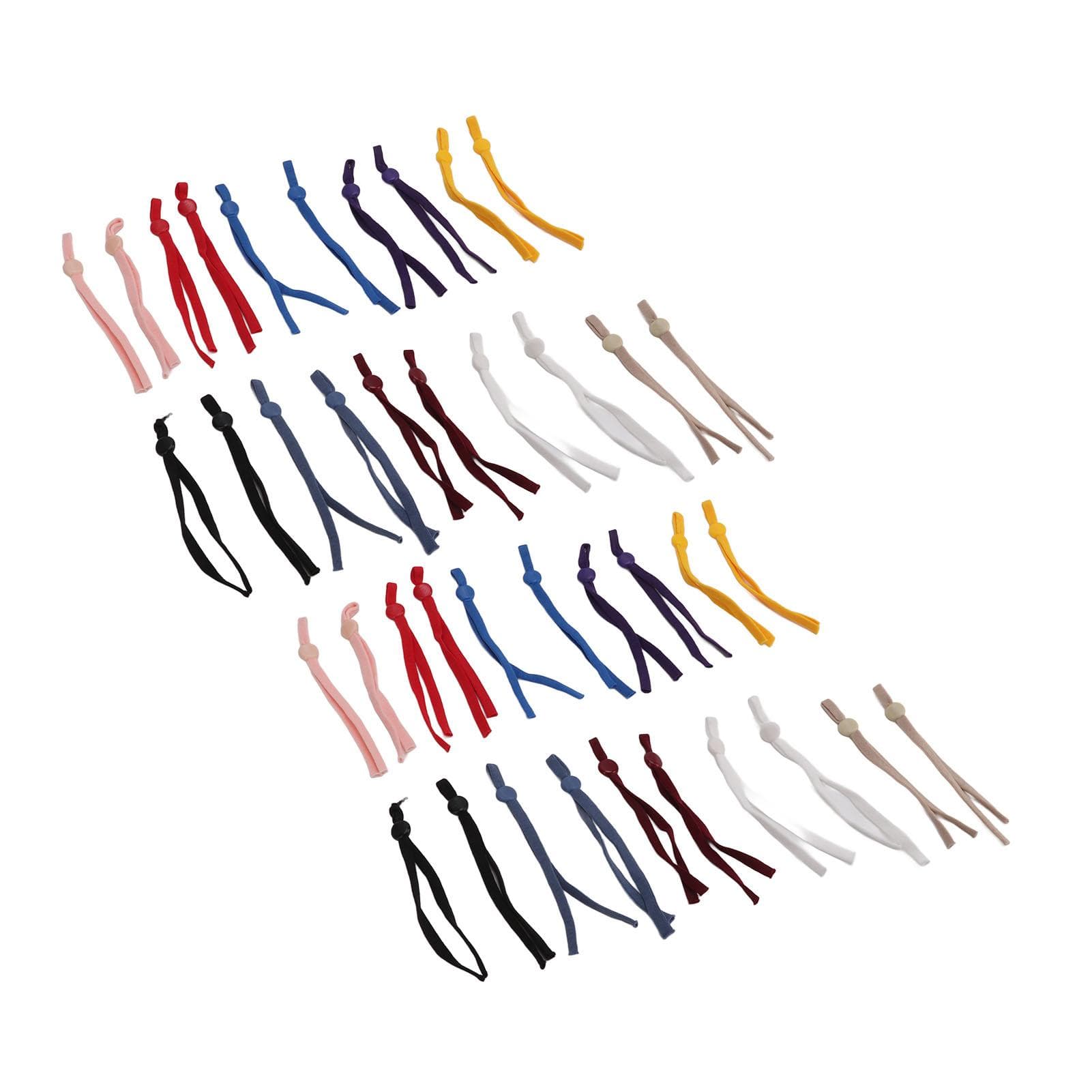40PCS Mask Elastic Bands High Density Plait DIY Production Mask Elastic Cord with Adjustable Buckle