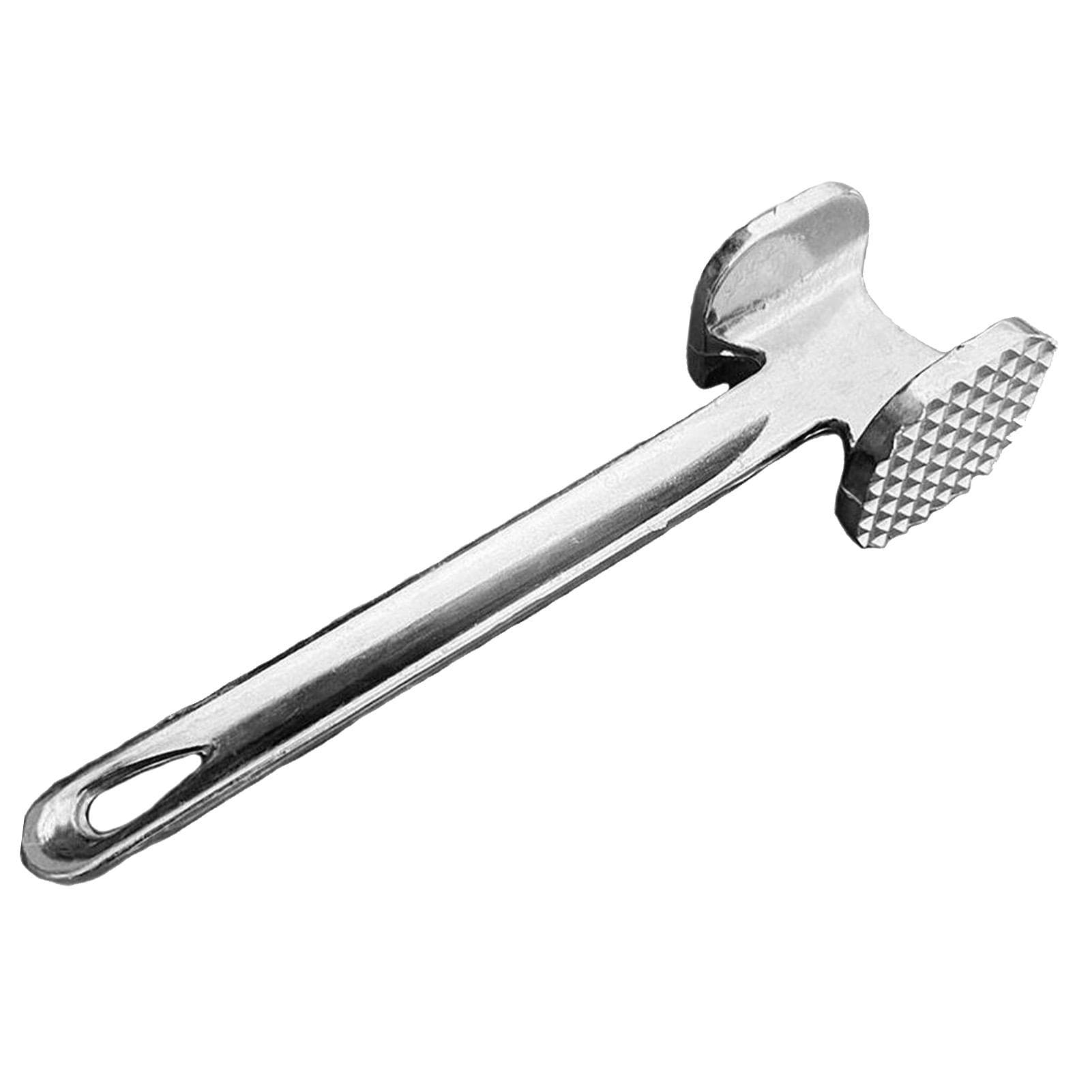 Kitchen Meat Hammer Aluminium Alloy Meat Mallet Round Silver Meat Tenderiser Steak Hammer S 19cm/7.5in