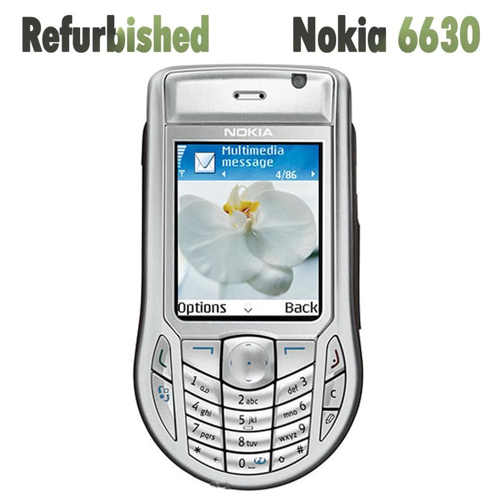 Refurbished Original Nokia 6630 2.1' inch GSM 3G Unlocked Mobile Phone With 1 SIM Simple set silver