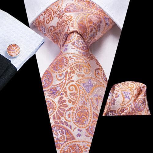 Hi-Tie Mens Silk Necktie Set Striped Paisley Solid Tie Pocket Square Cufflinks N-3225