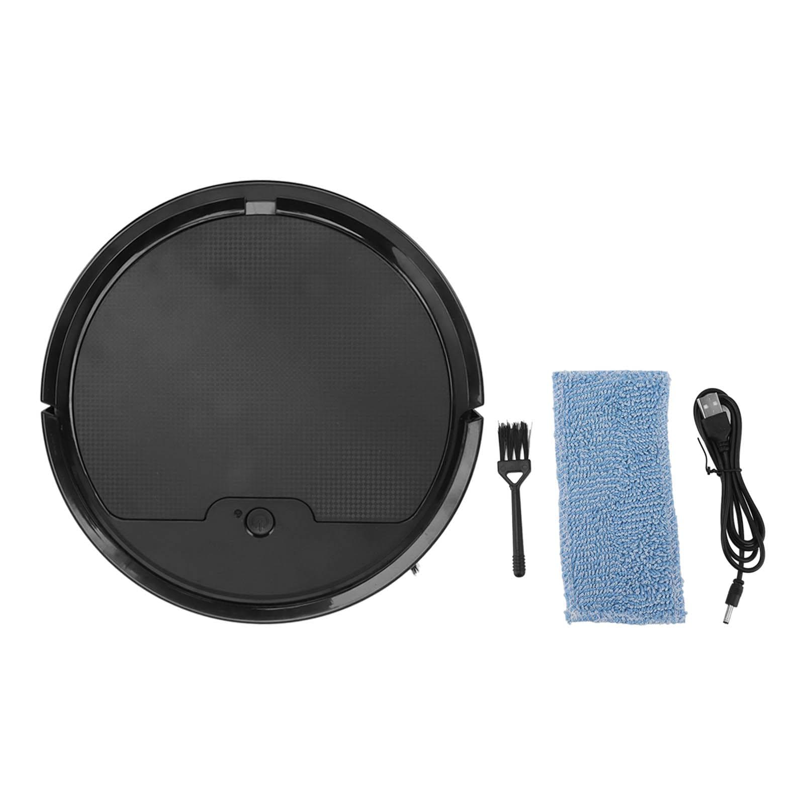 3 In 1 Robot Vacuum Cleaner USB Charging 1800Pa Suction Timing Function Smart Automatic Mop Sweeper black