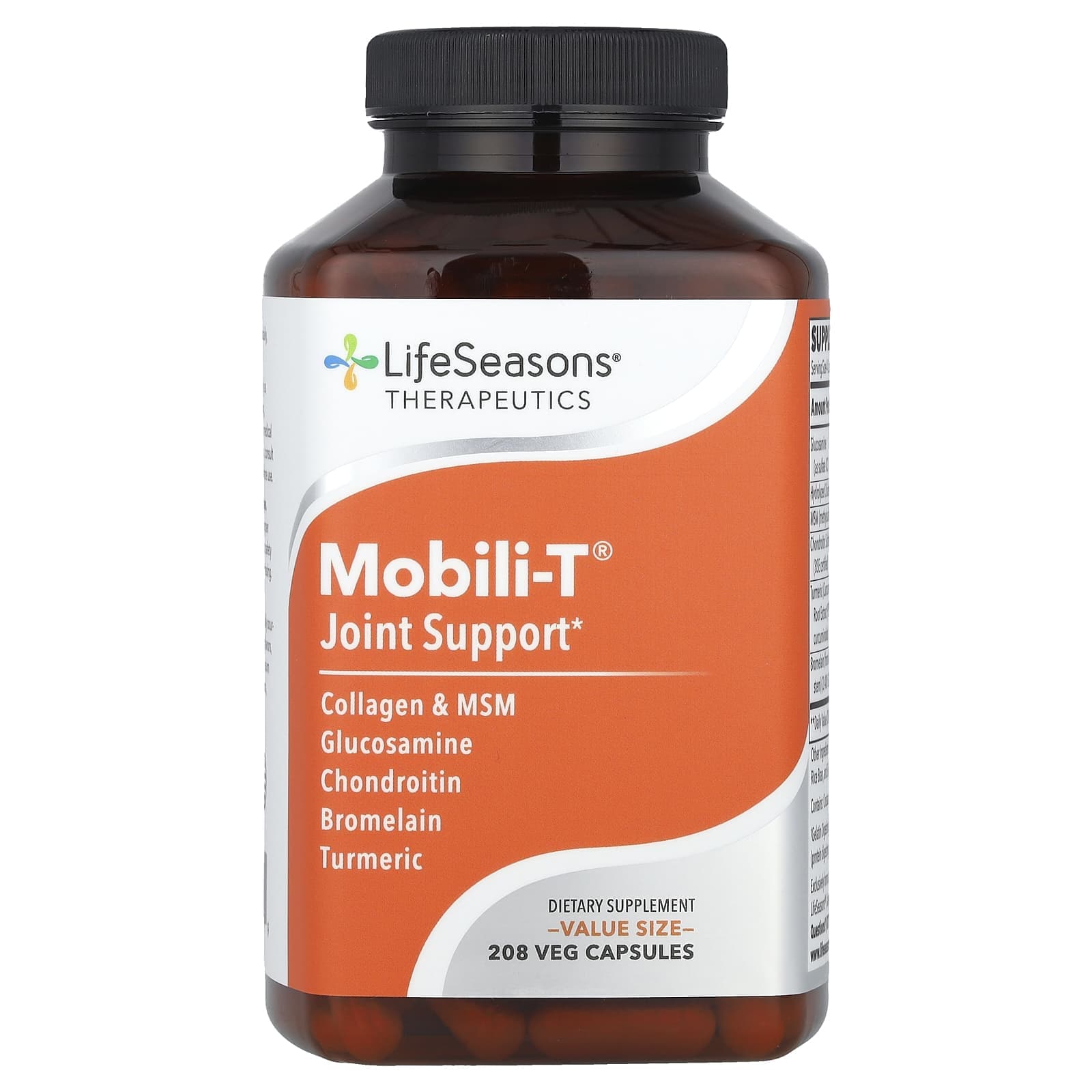 LifeSeasons, Therapeutic, Mobili-T® Joint Support, 208 Veggie Capsules