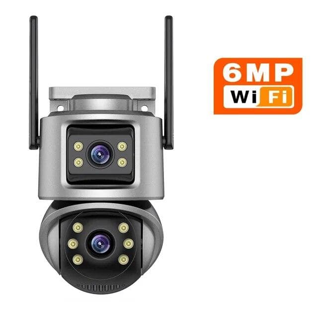 New EU 4K 8MP HD Wifi PTZ Camera Outdoor 6MP Dual Lens Dual Screen AI Auto Tracking IP Camera CCTV Audio Video Surveillance P2P ICSEE 3K 6MP No Card