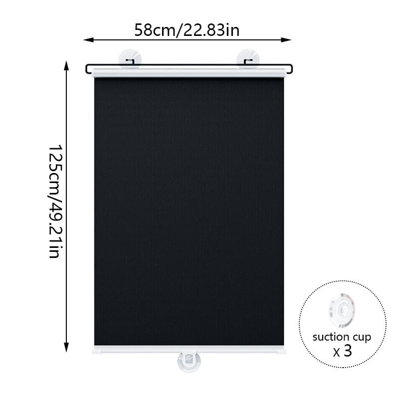 Automatic Telescopic Thermal Insulation Curtain Summer Sunscreen Heat Insulation Sunshade 58X125cm black