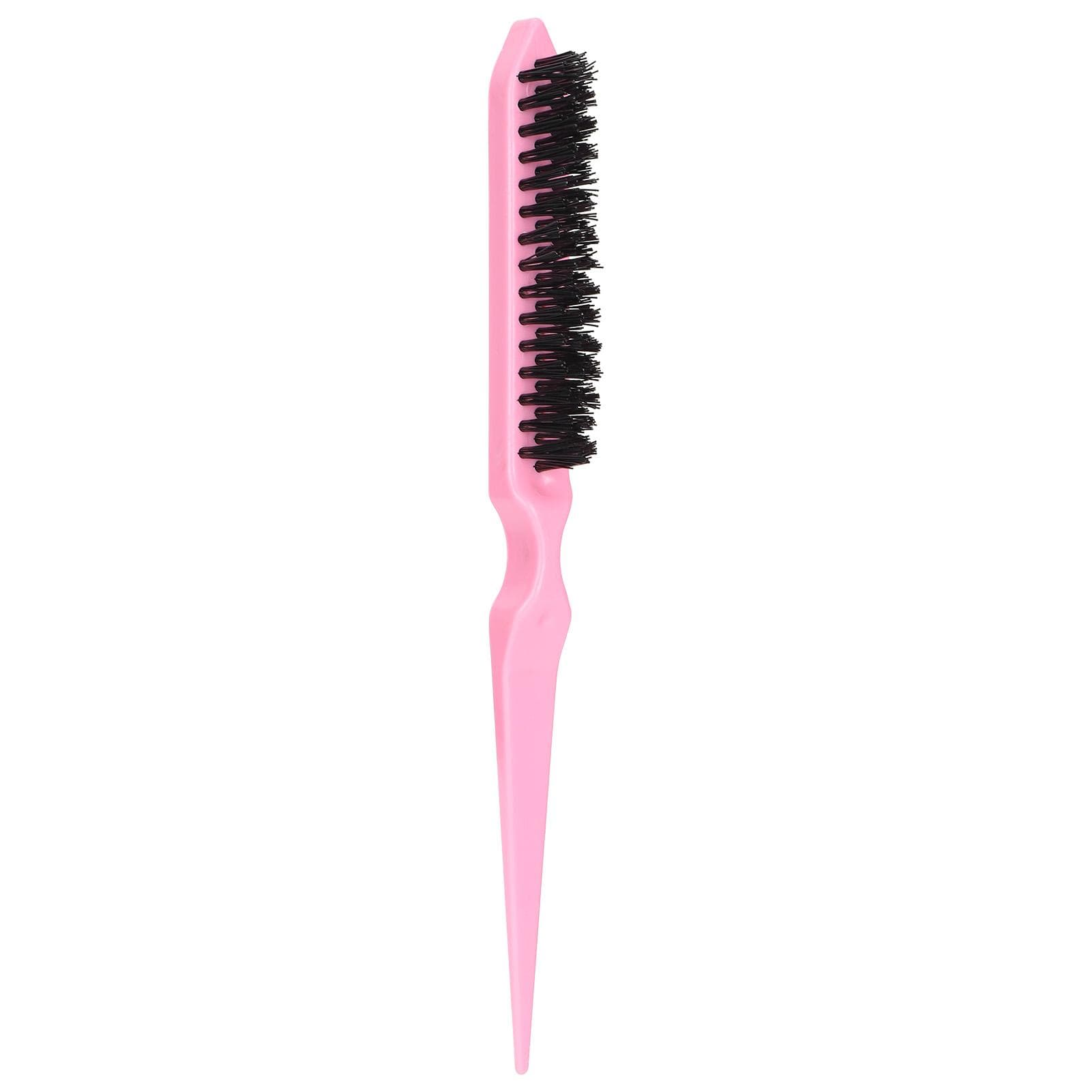 Plastic Handle Teasing Brush Travel Portable Nylon Hair Beard Brush Styling Tool (Pink)