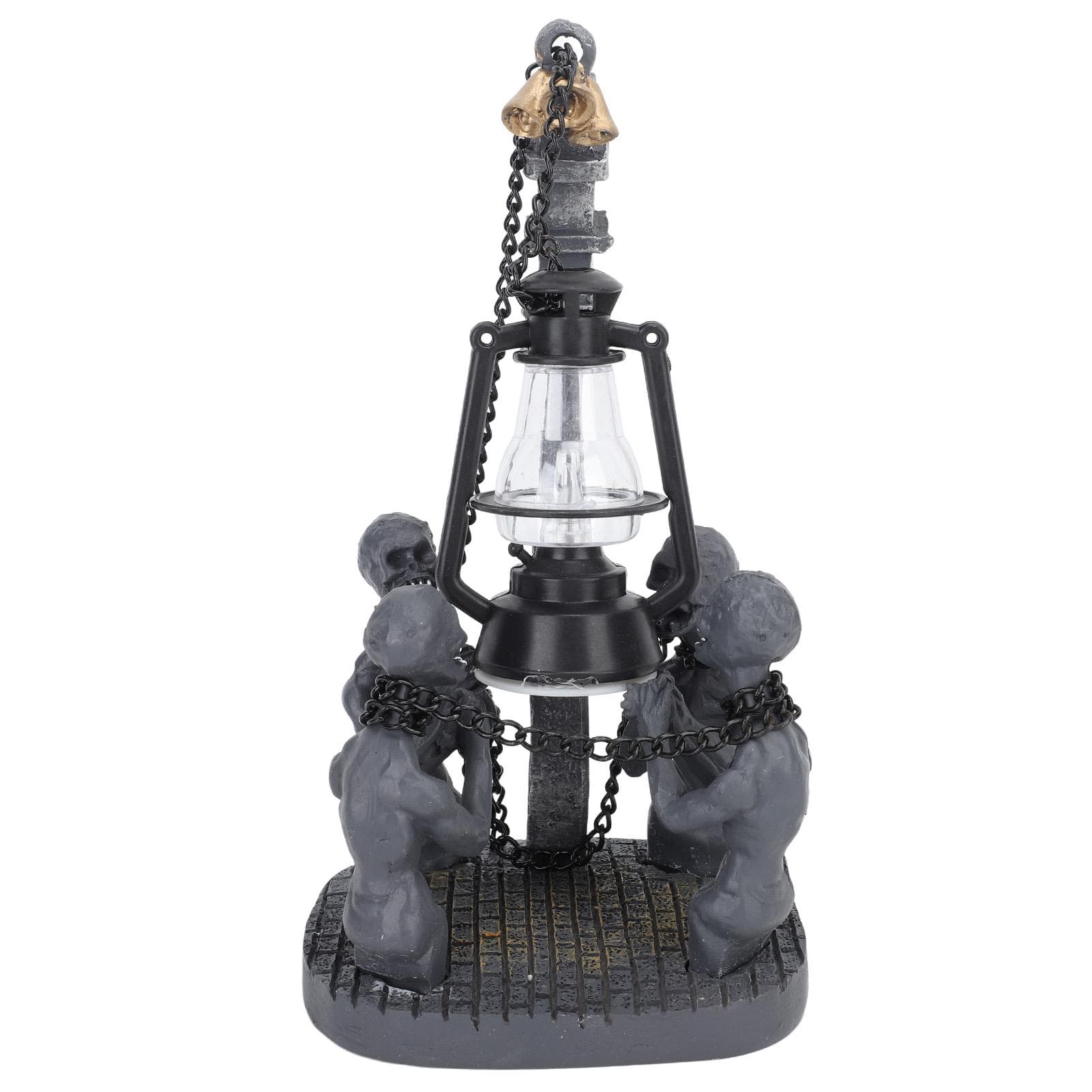 Four Skulls LED Lights Ornament Halloween Resin Decoration Compact Exquisite Skull Lamp Statue for