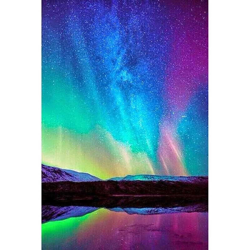Diamond Embroidery Colorful Aurora 5D DIY Diamond Painting Diamond Mosaic Picture Home Decor 20X30CM