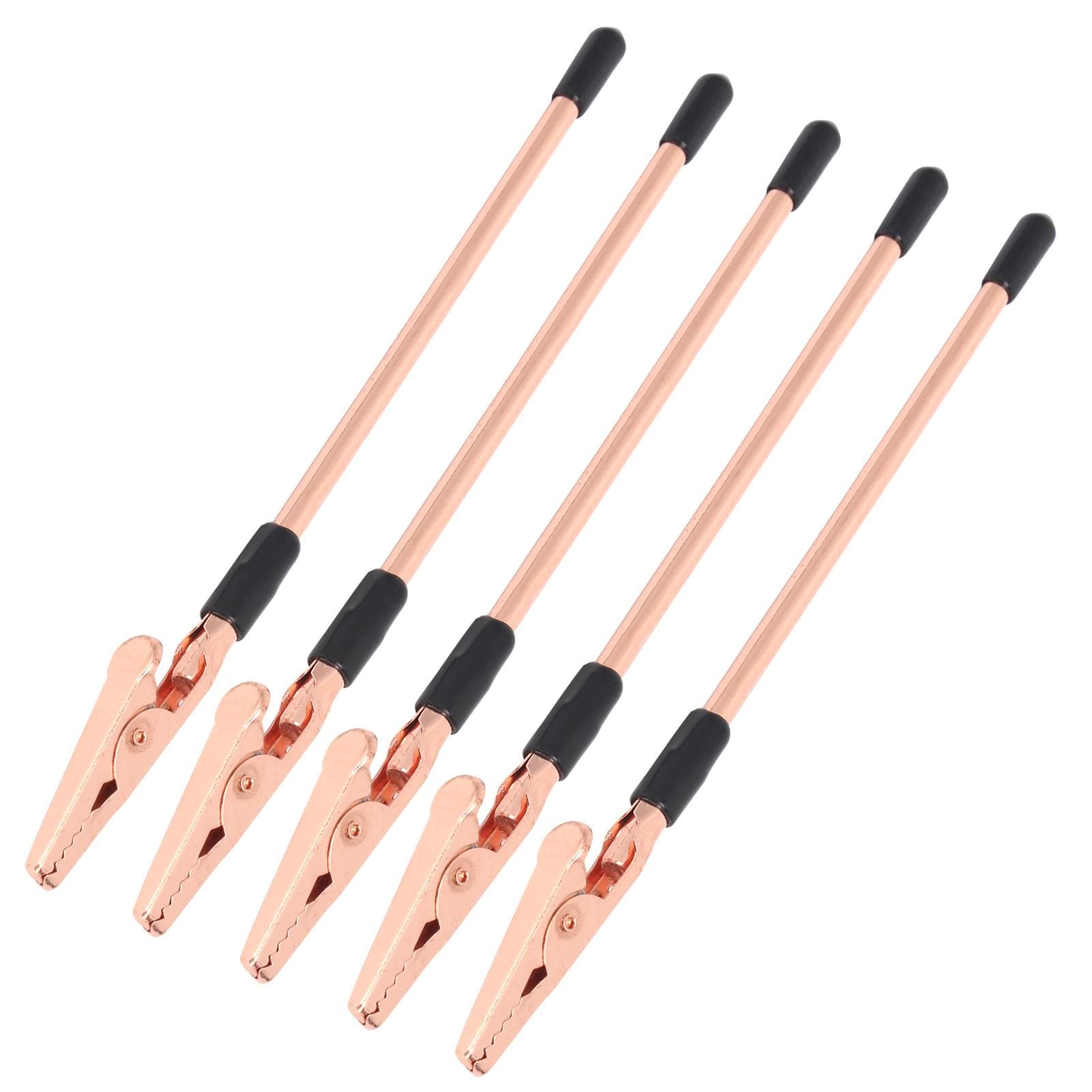 5 Pcs Cayman Clamp 155mm Rose Gold LongTailed Cayman Iron Clips for DIY Card Photo Memo
