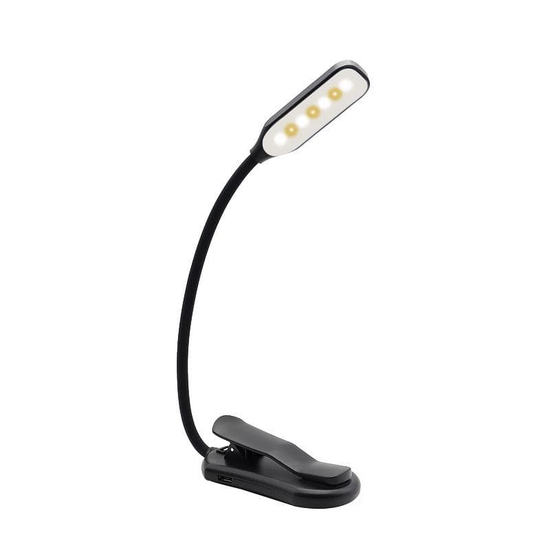Rechargeable Book Light Mini 7 LED Reading Light 3-Level Warm Cool White Flexible Easy Clip Lamp Read Night Reading Lamp In Bed black