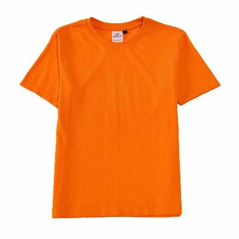 Children's Short-sleeved Cotton T-shirt White Children's Class Uniform Group Round Neck T-shirt Personal Logo Advertising Cultural Shirt 140cm