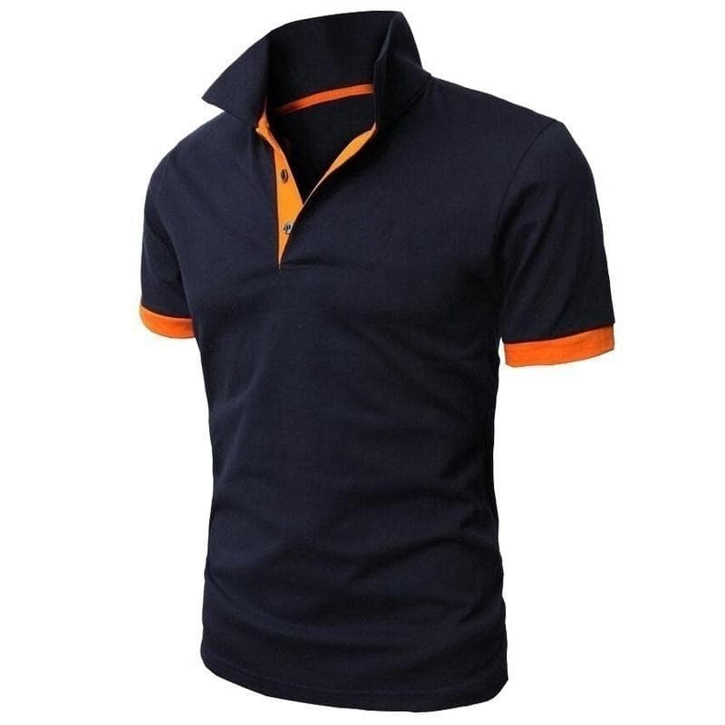 MaleWardrobe Fashion Polos Summer Men's Slim Lapel Solid Color T-Shirt XXXL