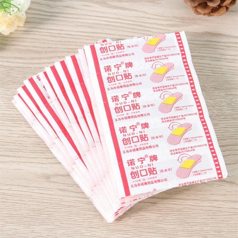 100PCs Band Aid Hemostasis Adhesive Bandages Waterproof Breathable Hemostatic Stickers Survival Emergency Kit Wound Plaster
