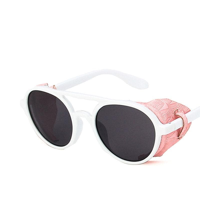 Classic Steampunk Sunglasses Men Women Vintage Punk Leather Wrap Round Sun Glasses Retro Goggle Fashion Brand Design