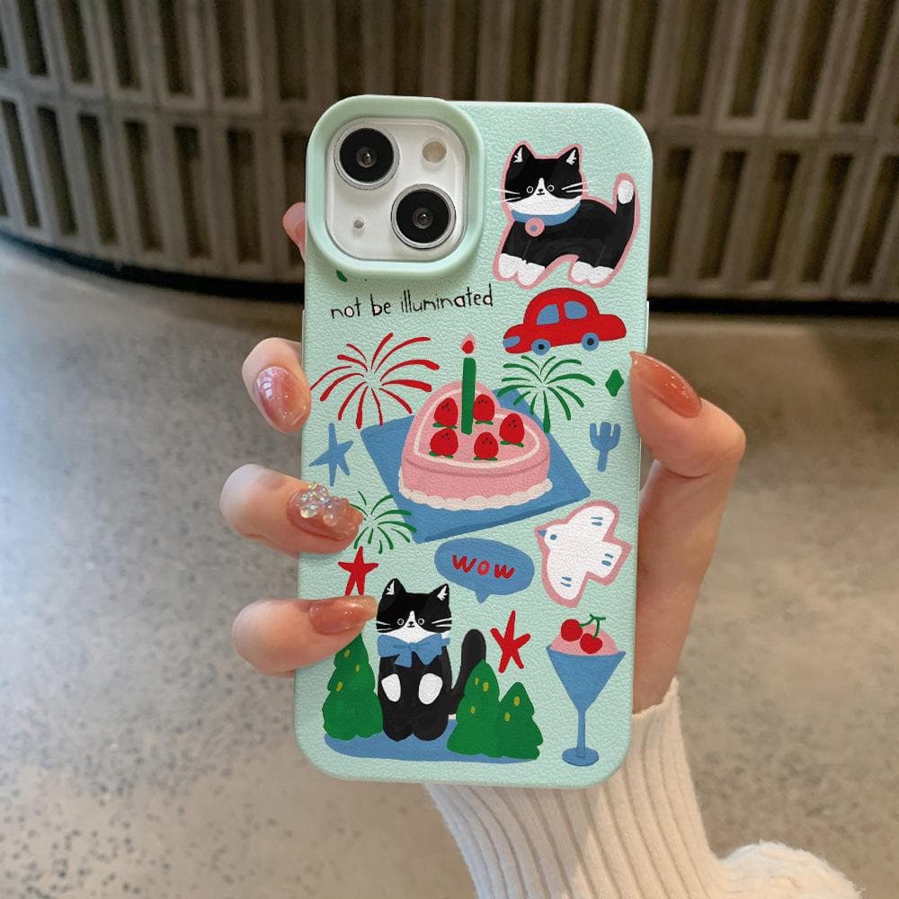 Strawberry Cake Cat Suitable for Apple 16 Mobile Phone Case IPhone 15/14plus/13promax Silicone 12 Apple XS