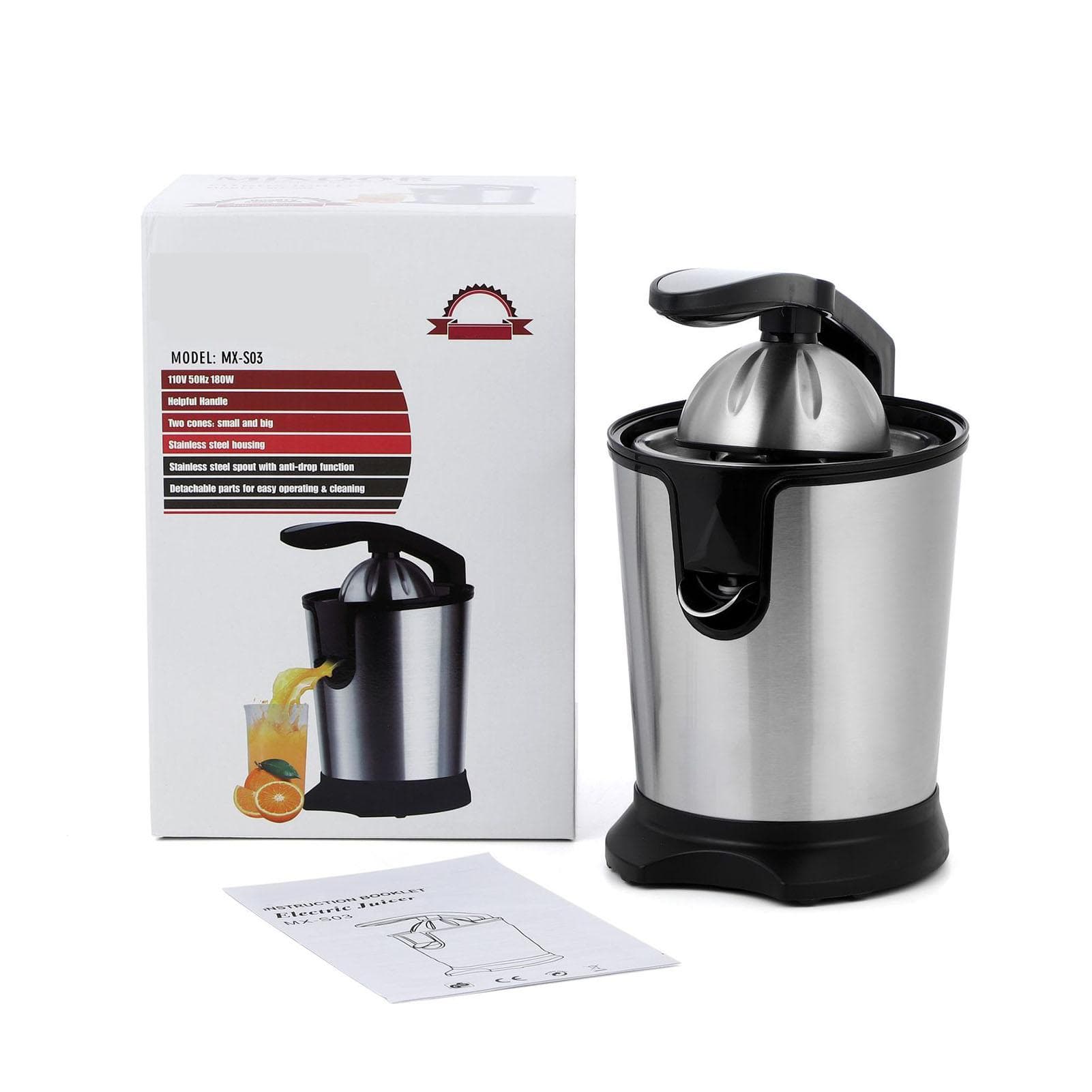 Electric Citrus Juicer Squeezer Stainless Steel Orange Juice Extractor Machine for Lime Grapefruit L
