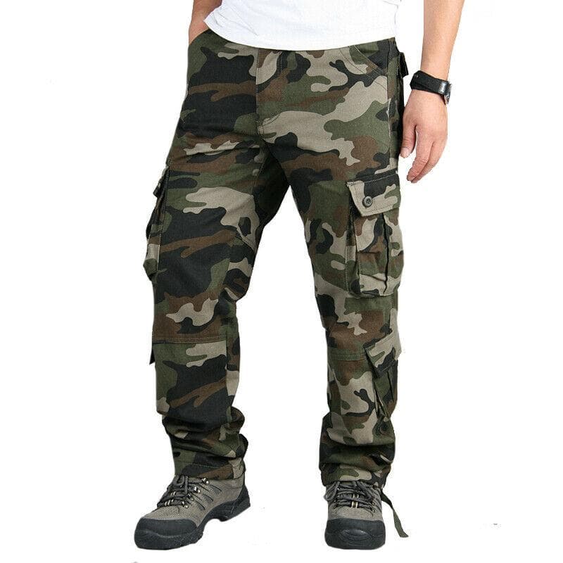 Mens Camouflage Cargo Pants Outdoor Climbing Hiking Jogger Sweatpants Male Casual Trousers 36 army green