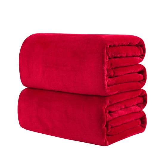 Ultra Soft Warm Double Faced Travel Flannel Blanket Rug Bed Sofa Couch Pad Home 50cm x 70cm red