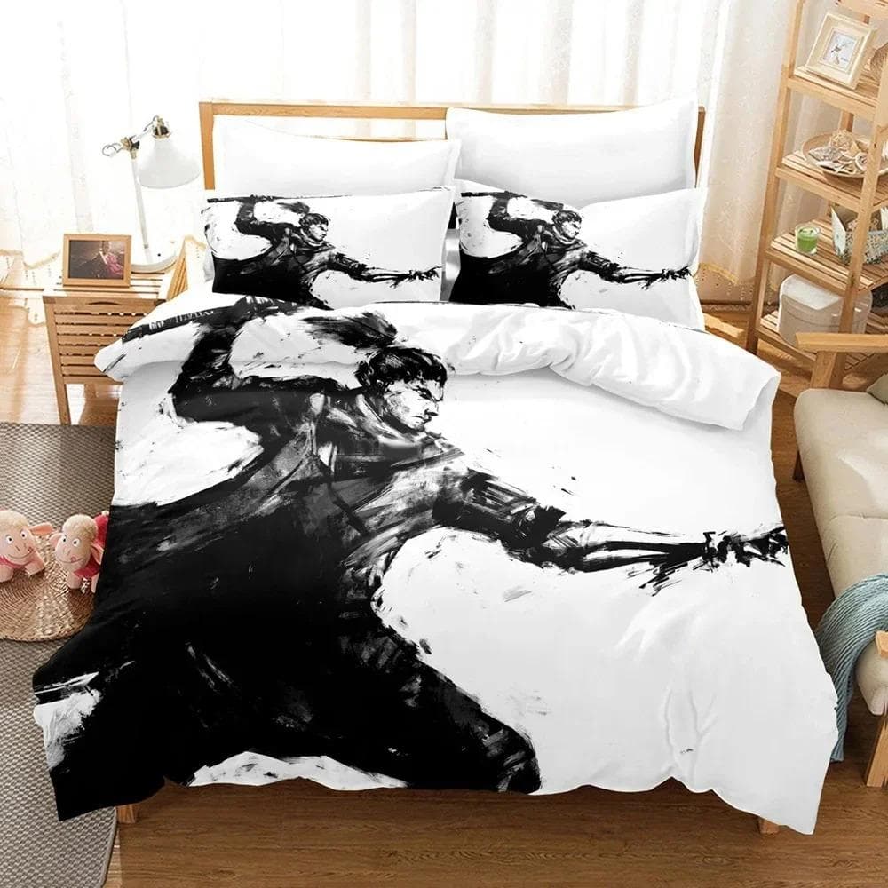 3D Printed Anime Sekiro Game Bedding Set Duvet Cover Bed Set Quilt Cover Pillowcase Comforter king Queen Size Boys Adult 70x133cm 2pcs