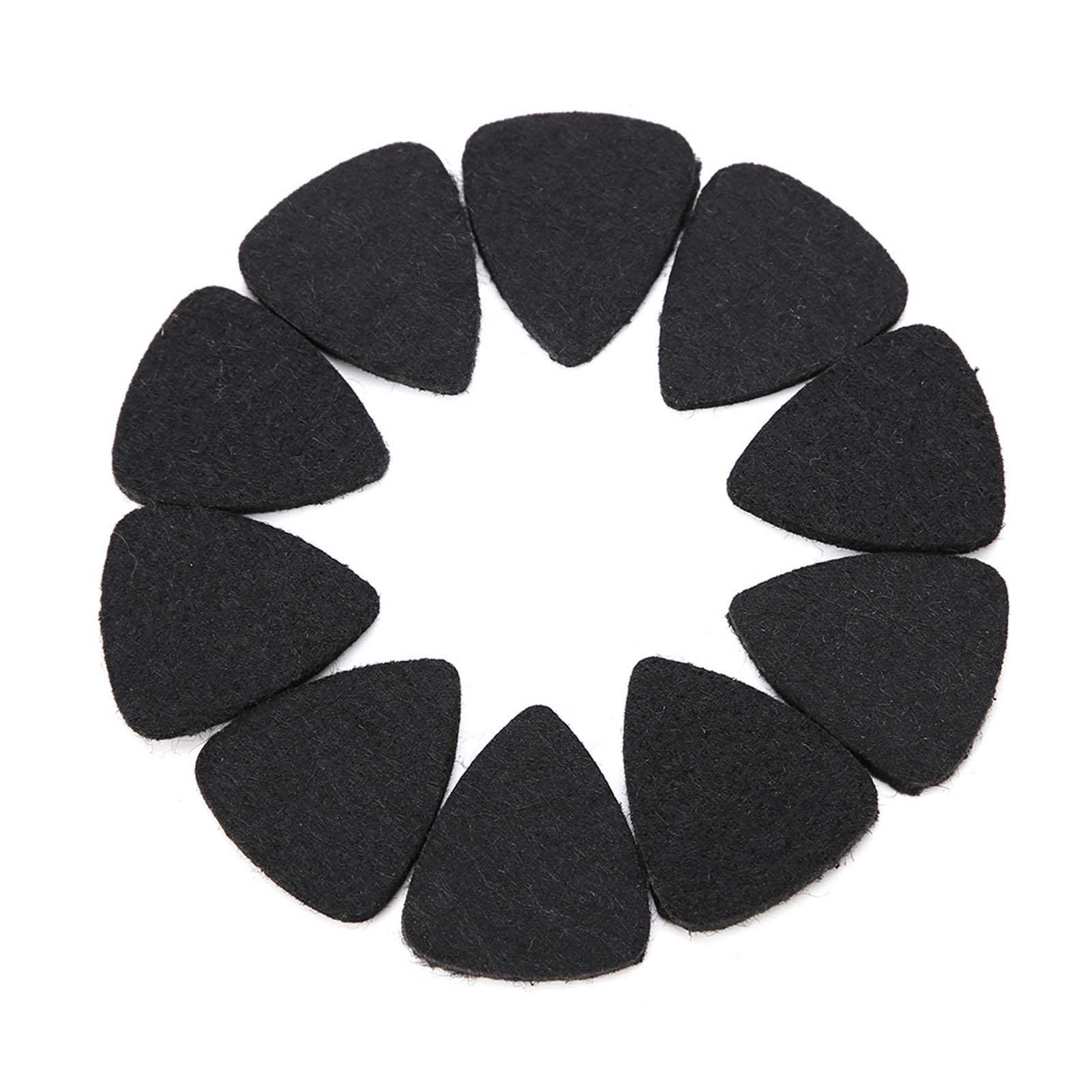 10Pcs High Quality Wool Felt Picks Plectrums 3mm for Guitar Ukulele(Black)