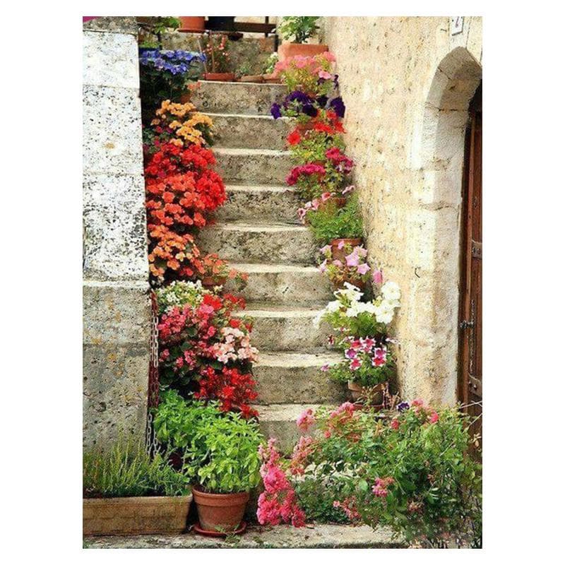 5D Diamond Painting Door Flower Set Landscape Cross Stitch Kit Full Drill Round Embroidery Mosaic Picture Of Rhinestones Decor Full Round 20x30CM