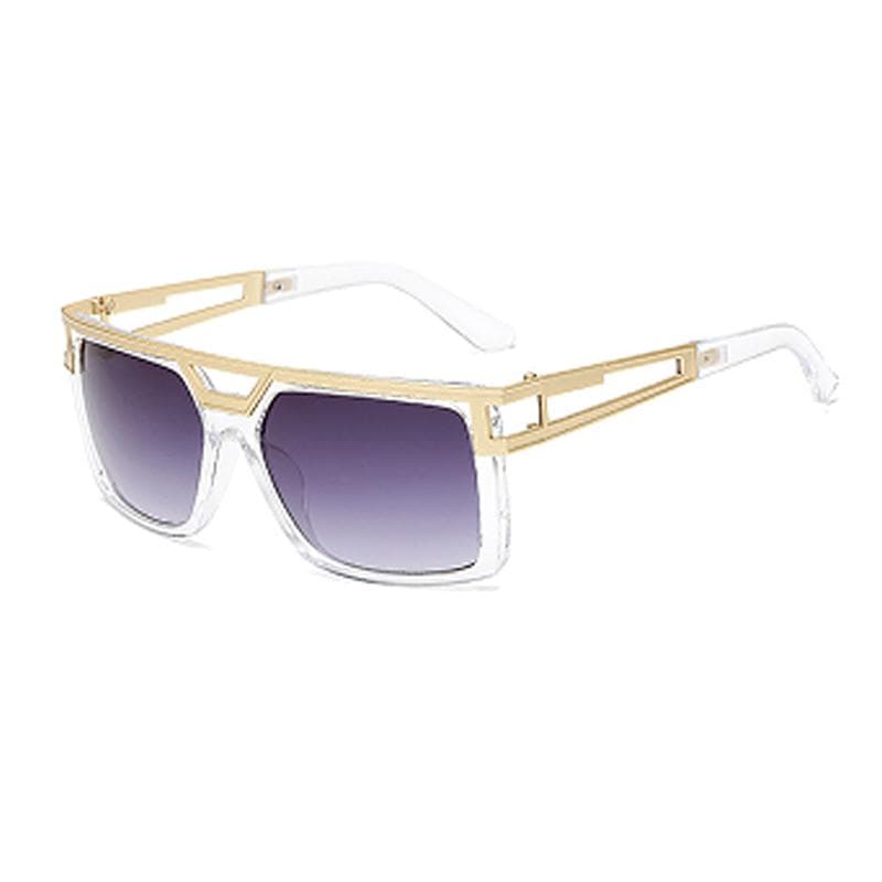 New Large Frame Glasses Metal Mens Sunglasses Fashion Double Beam Eyebrow Design 18011