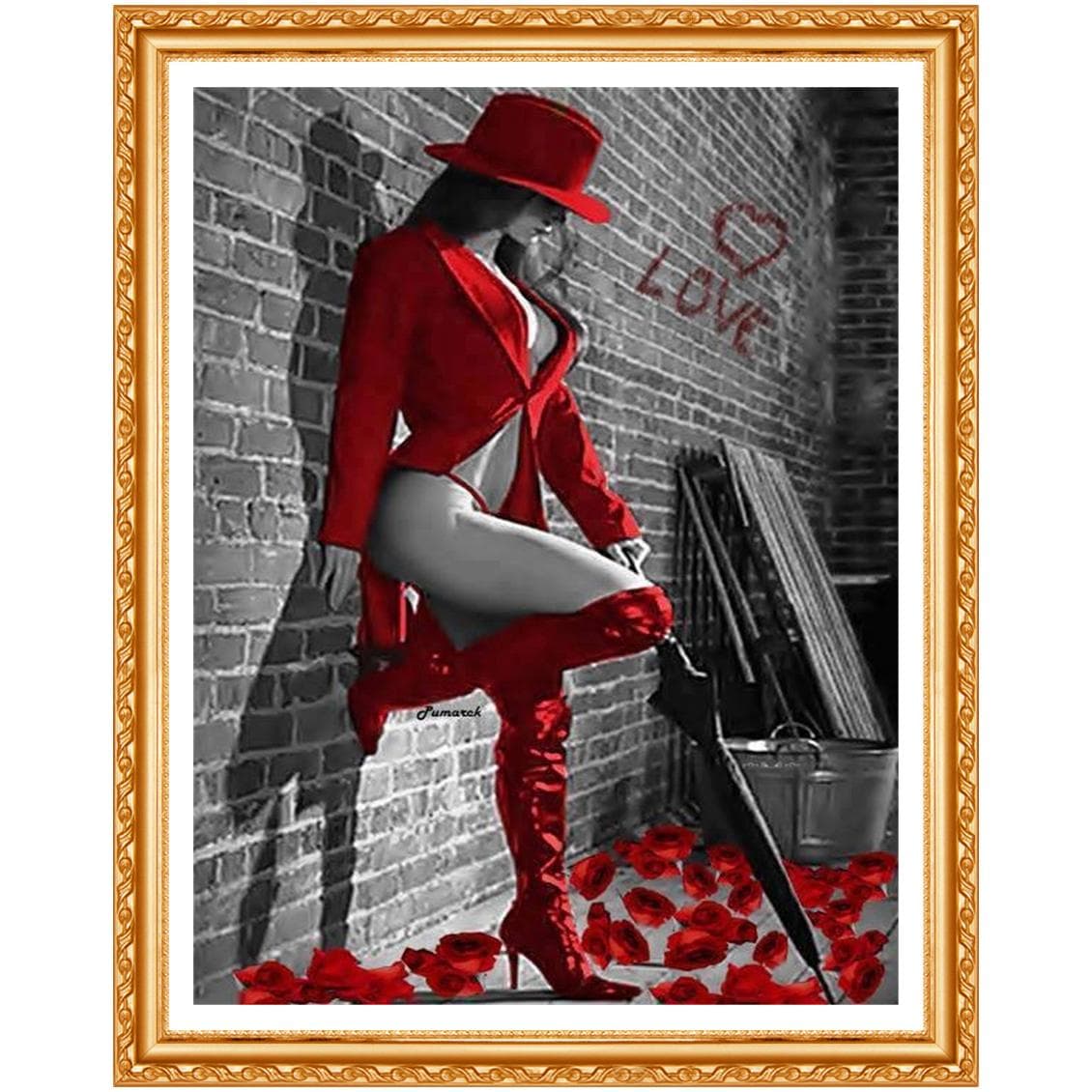 5d Diy Diamond Painting Round Diamond Embroidery People Diamond Round Pictures of Rhinestones 20X30CM