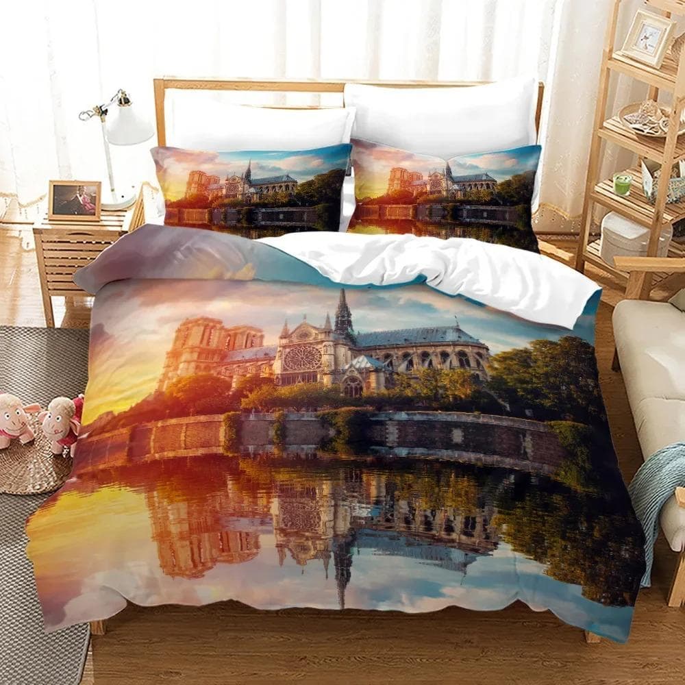 Statue of Liberty Bedding Set,Duvet Cover Comforter Bed Set Quilt Cover Pillowcase,King Queen Twin Size Boys Girls Adults 135x200cm 2pcs