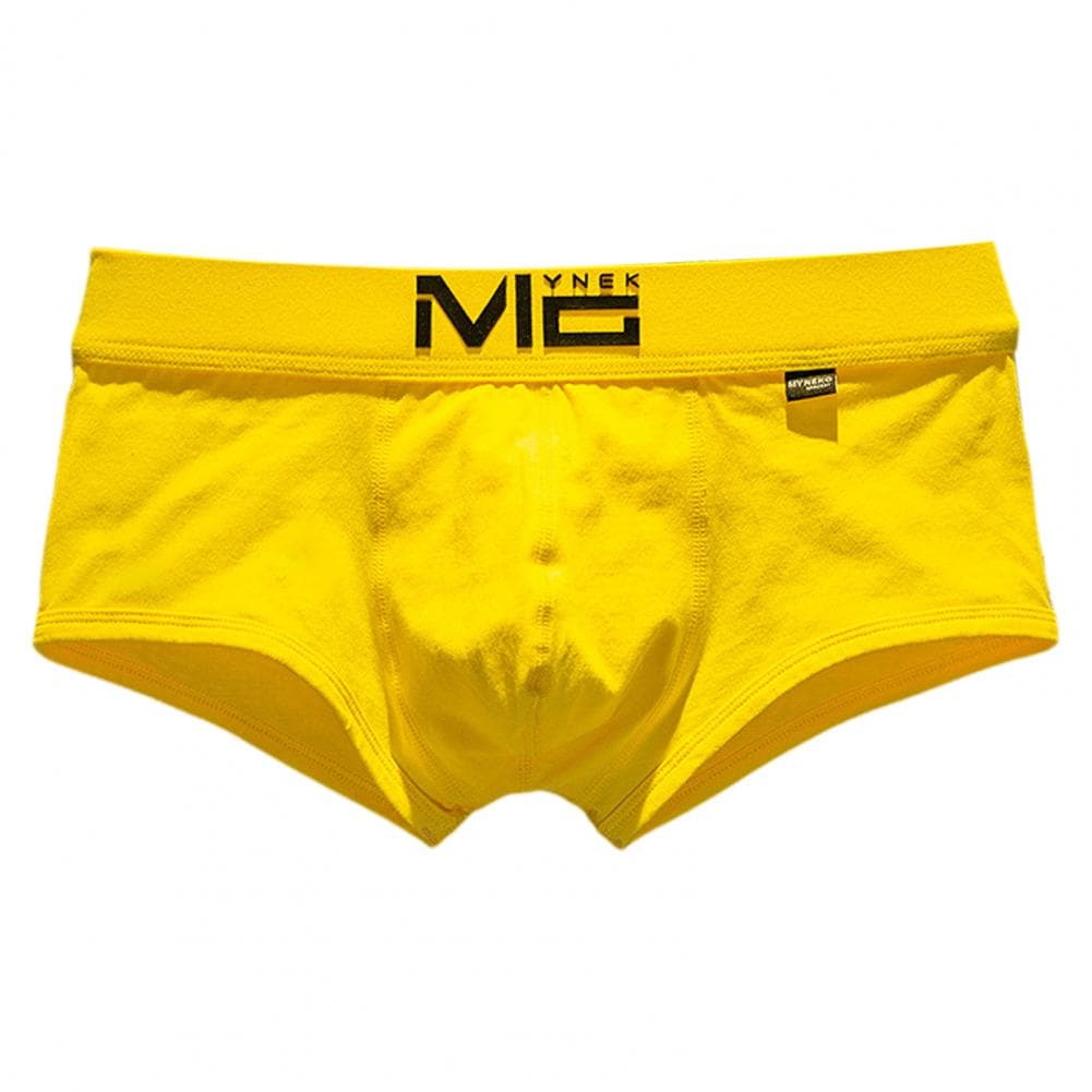Men Boxer Underwear Low-rise Elastic Waistband Letter Print Shorts Briefs U-convex Breathable Non-Stuffy Sweat-Free Fabric Brief XL yellow